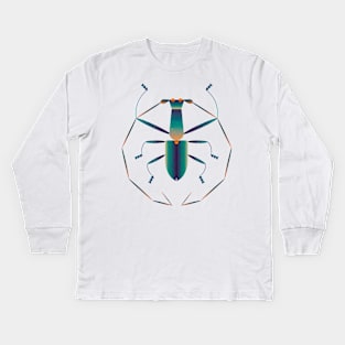 Giant Blue Longhorn Beetle Kids Long Sleeve T-Shirt